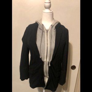 Women 2 Pieces Coat Jacket Cardigan Outterwear Grey and Dark Blue Size M